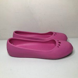 Crocs Ballet Flats Womens 8 Bright Pink Slip On Comfort Casual Lightweight Shoes